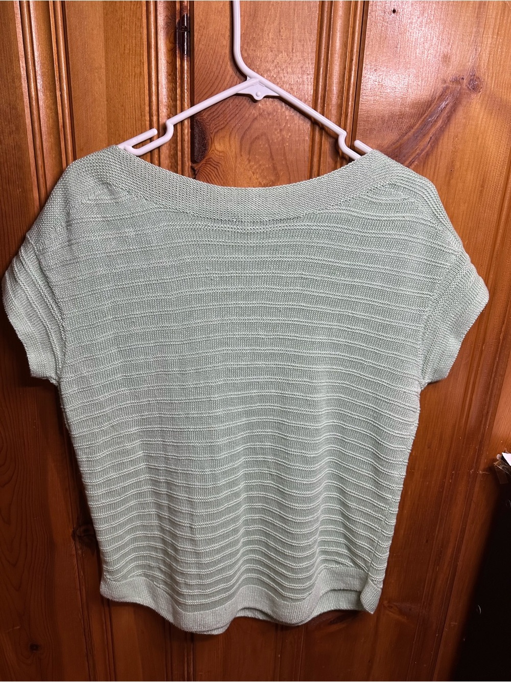 Talbots Mint Green Short-Sleeve Knit Scoop Neck Sweater - Picture 7 of 12